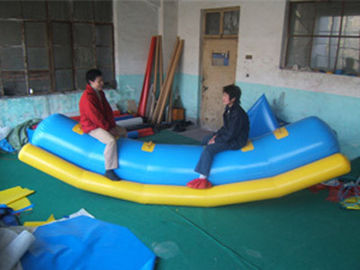 Anti-UV Blue And Orange Inflatable Totter Toy For Water Games In Aquatic Parks