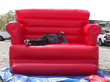 Home Red Pvc Tarpaulin Folded Inflatables Furniture Couch Sofa For Living Room