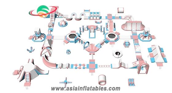 Customized Floating Inflatable Aqua Park Inflatable Aquatics Park For Sea