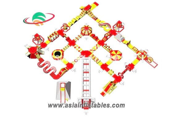 Customized Red Floating Inflatable Sea Park Inflatable Water Island