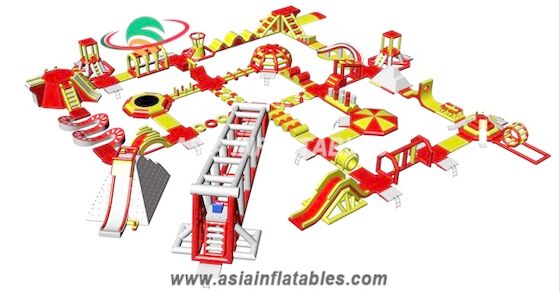 Customized Red Floating Inflatable Sea Park Inflatable Water Island