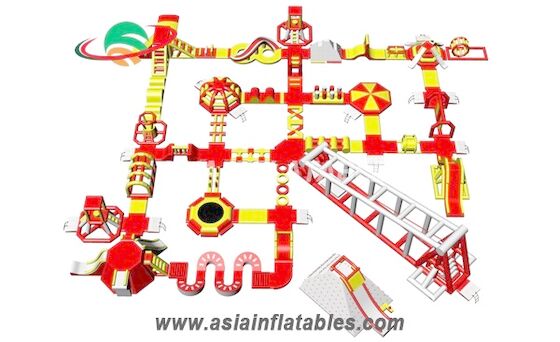 Customized Red Floating Inflatable Sea Park Inflatable Water Island