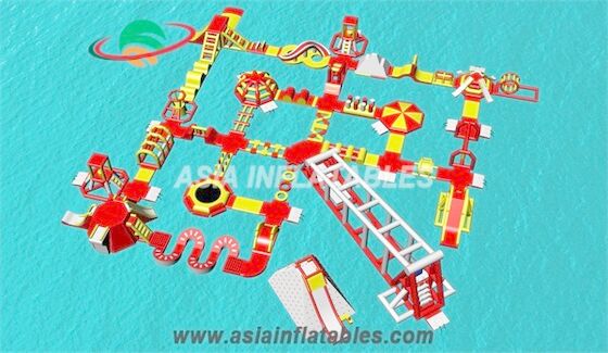 Customized Red Floating Inflatable Sea Park Inflatable Water Island