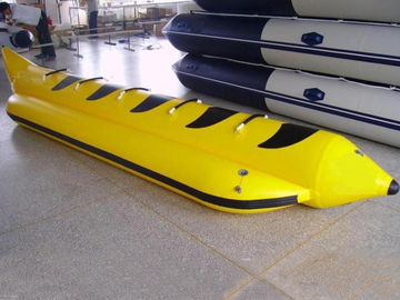 Yellow And Black Inflatable Small Banana Boat For 3 People , Inflatable Water Games