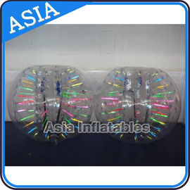 Crazy Transparent Inflatable Bumper Ball With Color Strips For Football Games