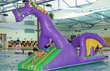 Creative Purple Dragon Water Obstacle Slide For Swimming Pool Games