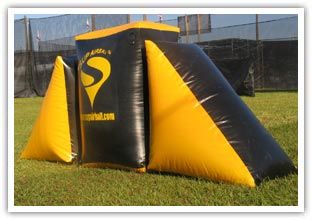 Weave String Structure Inflatable Paint Bunker Trampoline Combo