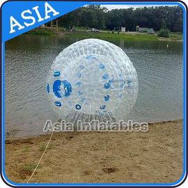 Transparent 1.0mm PVC Aqua Zorbing Ball With Color Dots For Pool Use