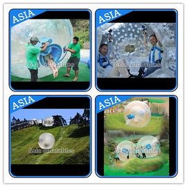 Customized Transprent Inflatable Zorbing Ball , Used Grass Zorb For Adult