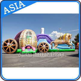 Outdoor Inflatable Horse Carriage Jumping Castle with Slide For Children