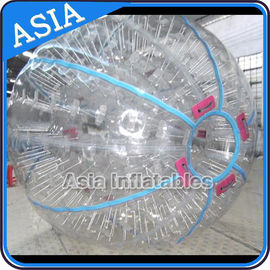 Ce Certificated Transparent Inflatable Zorb Ball In Clear With Color Stirps