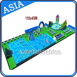 Removable Inflatable Water Park Pool , Inflatable Slide And Pool , Inflatable WaterPark With Pool and Slide