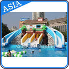 Ourdoor Playground Inflatable Water Park With Pool , Inflatable Swimming Combo , Water Sports