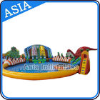 Outdoor  Commercial Inflatable Ground Water Park Slide with Pool , Moving Water Park