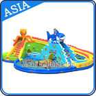 Outdoor  Inflatable Water Park Slide With Swimming Pool , Inflatable Aviva Water Park