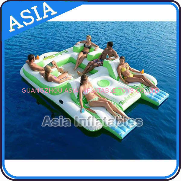 Capacity 6 Persons Inflatable Island Floating Lounge Inflatable Water Lounge