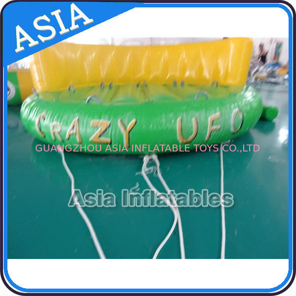 5 Person Water Ski Tube Inflatable Boats Crazy UFO Shaped 0.9mm PVC Tarpaulin