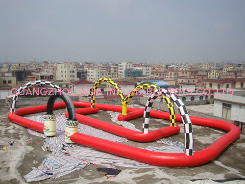 Commercial Giant Inflatables Racing Track For Leisure Activities