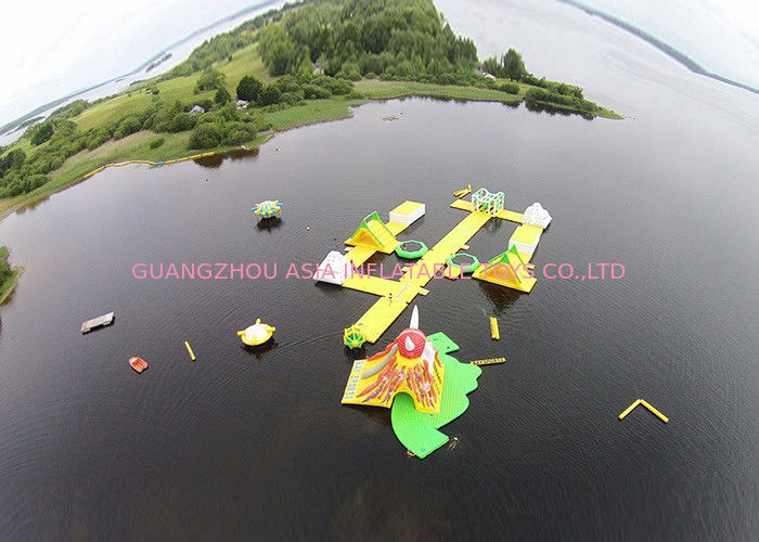 Floating Inflatable Water Games / Inflatable Aqua Park With Digital Printing