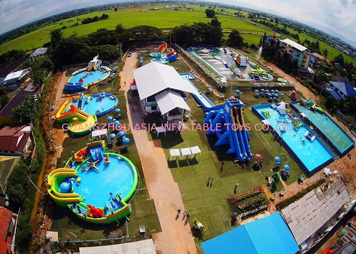 Mobile Thailand Project Inflatable Water Parks With Slide Puncture-proof