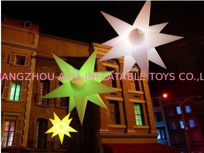 Party Decorations Inflatable Lighting With Pink / Green /Yellow Star Lighting