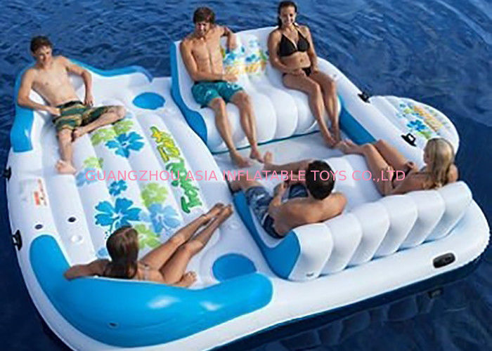 Large Inflatable Floating Island , Inflatable Lounge Water Floating Games For Leisure