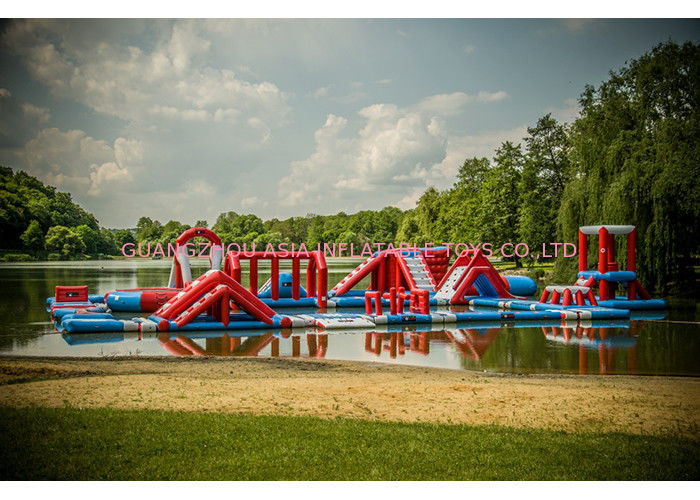 Lake Big Floating Aqua Park / Inflatable Obstacle Course For Business