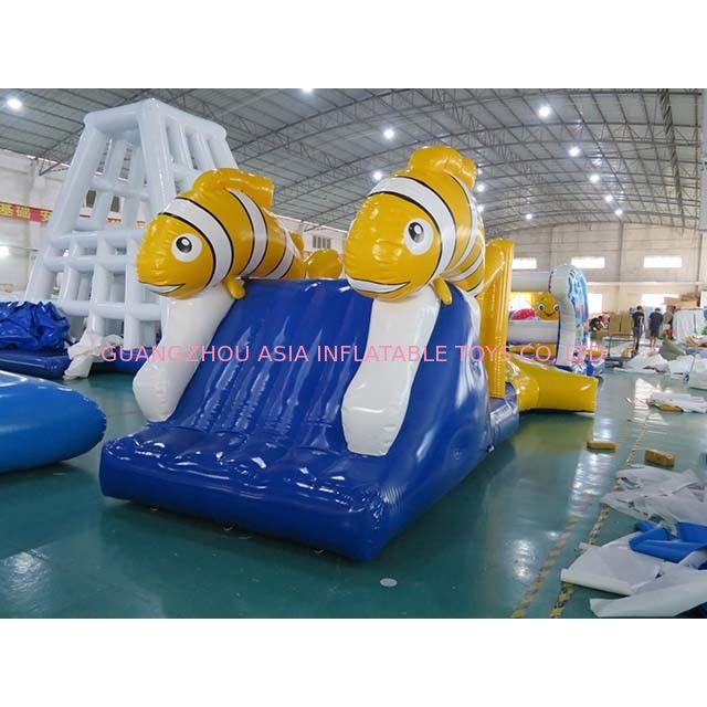 Exciting Nimo Theme Aqua Run Inflatables / Blow Up Water Obstacle Course