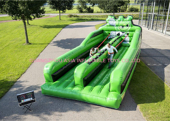 Two Lanes Inflatable Bungee Run , Inflatable Amusement Park For Children