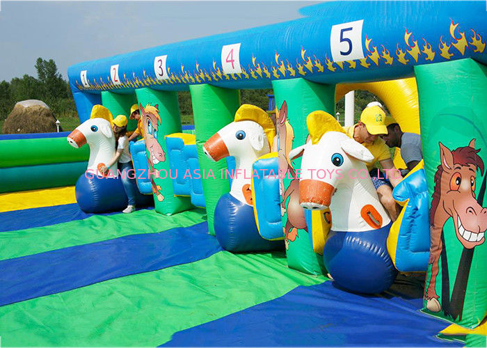 PVC Tarpaulin Inflatable Horse Racing Game For Kids , 3 Years Warranty