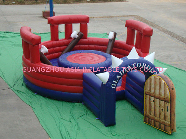 Inflatable Amusement Park , Inflatable Gladiator Joust Arena With Fence Gate