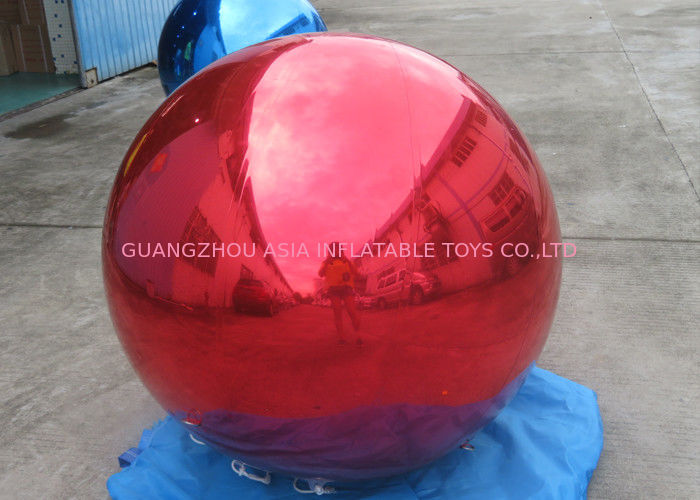 Helium Advertising Inflatables Red Mirror Balloon For Building Decoration