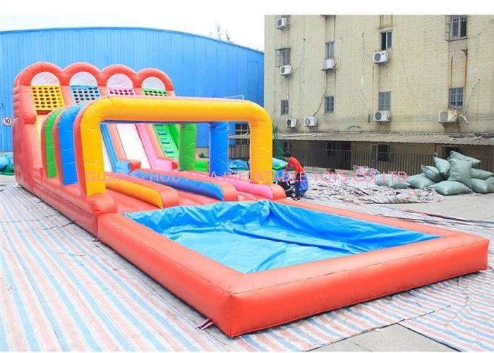 0.5mm PVC Inflatable Four lanes Colorful Slide , Inflatable Water Slide