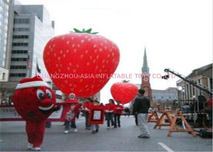 Advertising Inflatables Strawberry Character Balloon Giant Fruits Flying Ball