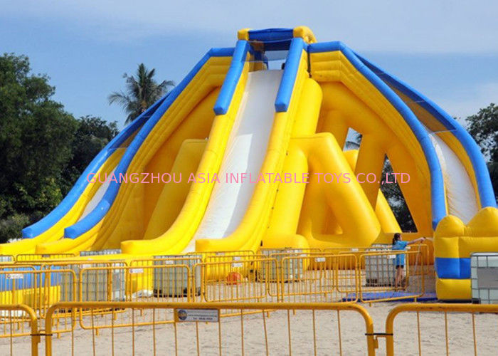 Yellow / Blue / White Inflatable Floating Water Slide For School And Garden