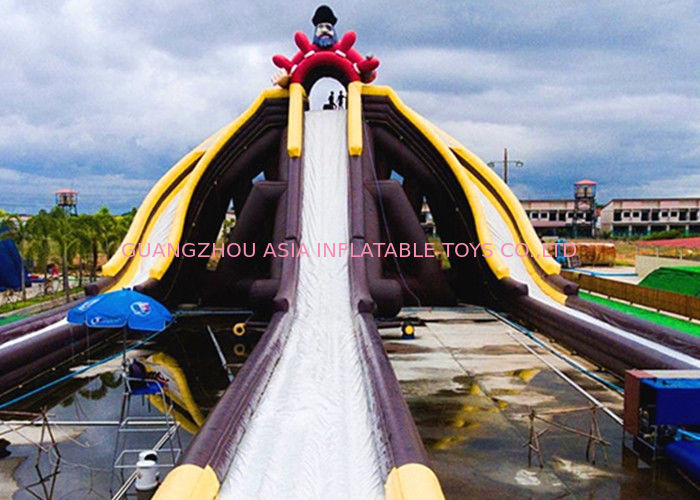 Cartoon Theme Giant Inflatable Slide With Three Lanes Silk - Screen Printing