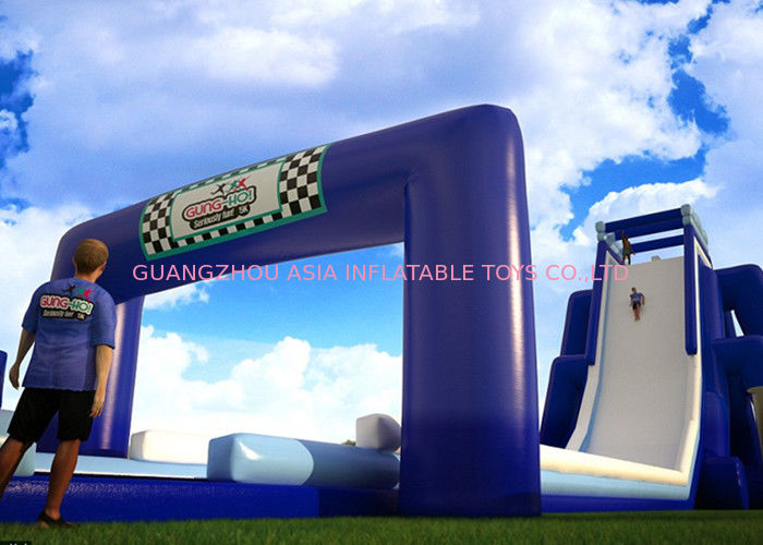 Funny And Exciting Jungle Inflatable Rampage Water Slide For Amusement Games