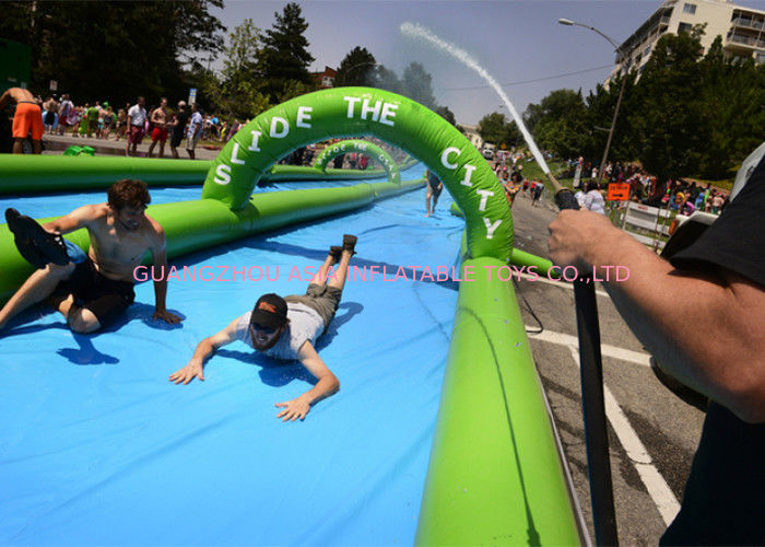 Fire Retardant Outdoor Street Dry And Wet Slides For Amusement Park / Festival