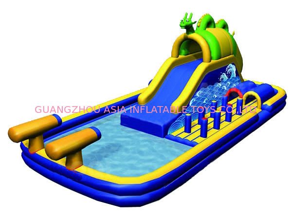 2014 Newest Inflatable Water Park With Caterpillar Tunnel