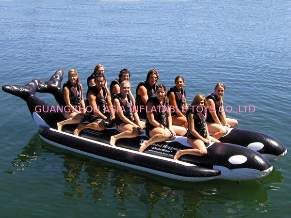 High Quality Large Inflatable Whale Boat For Many Persons , Inflatable Water Games