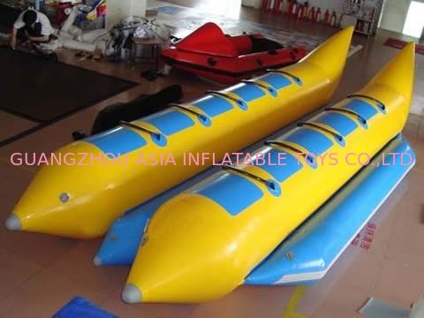 10 Seats Double Banana Boat Inflatable Water Games With 0.9mm Pvc Tarpaulin