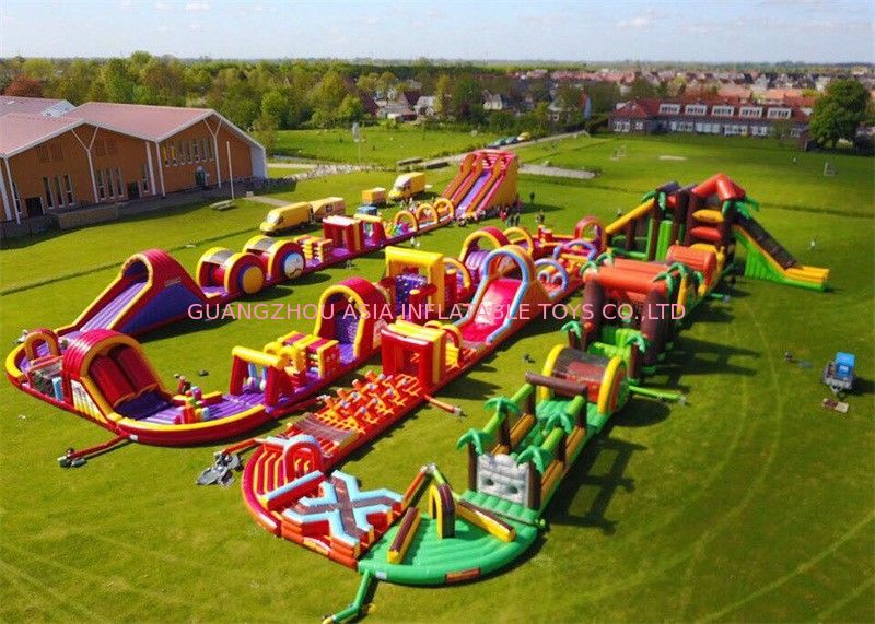 New Design Insane Color Run Challenges Games Inflatable Obstacle Courses For Kids