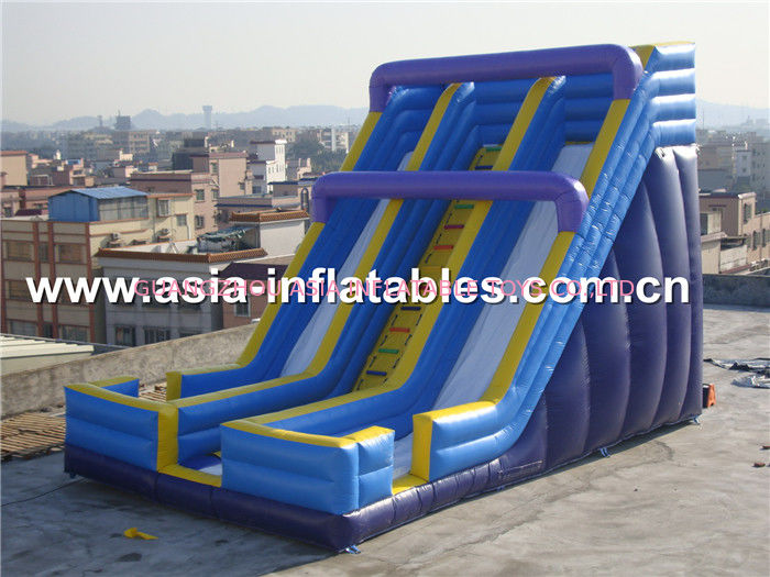 Beach Rental Inflatable Water Slide With Dual Lanes For Water Amusement