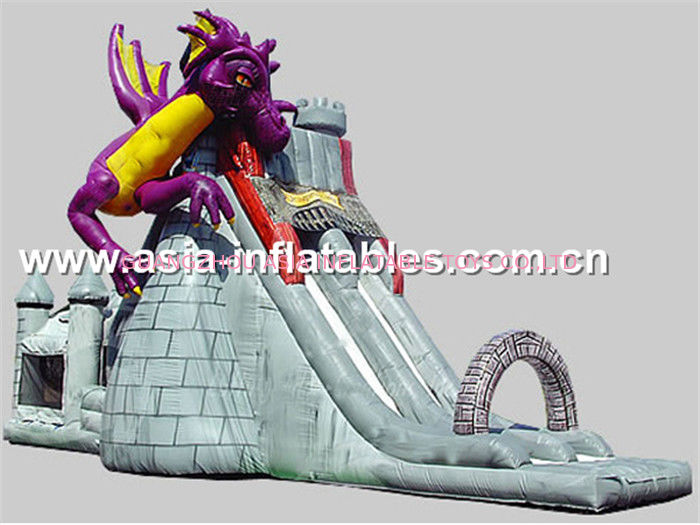 Creative Inflatable Slide In Dragon And Castle Theme For Children Outdoor Games