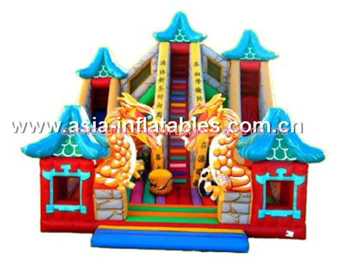 Inflatable Dragon Slide, Inflatable Slide And Bouncer Combo For Sale