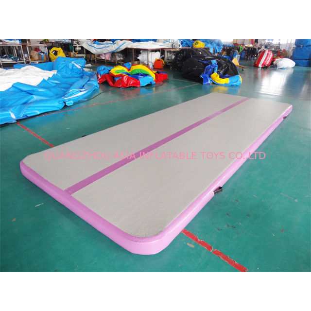 Rectangle Shape Gym Sport  Inflatable Tumble Track In 20cm For Cheerleading