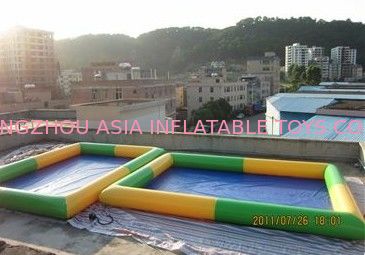 Colored Rectangular Kids Inflatable Pool for Water Park Games Using