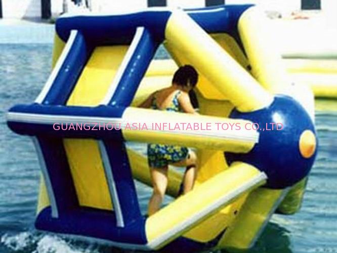 PVC tarpaulin Inflatable Water Roller , Inflatable Water Park Amusement Equipment
