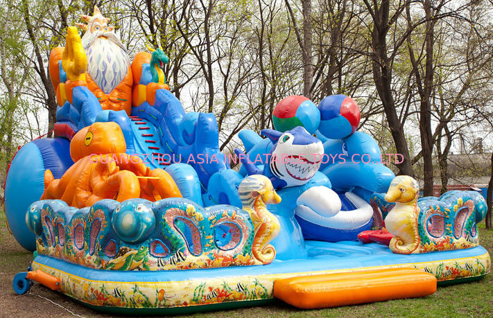 Inflatable Funland With  Octopus For Children Amusement Games