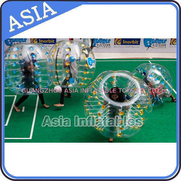 Transparent 1.8m Body Zorbing Bubble Bumper Sumo Balls For Big Man Soccer Games